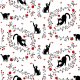 Fabric 20272 | Cats and red roses 