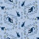 Tkanina 20274 | cats and roses light blue