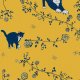 Tkanina 20276 | cats and roses (yellow)