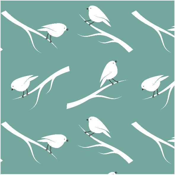 Tkanina 20298 | Birds on teal