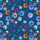 Tkanina 20456 | Folk  classic blue small